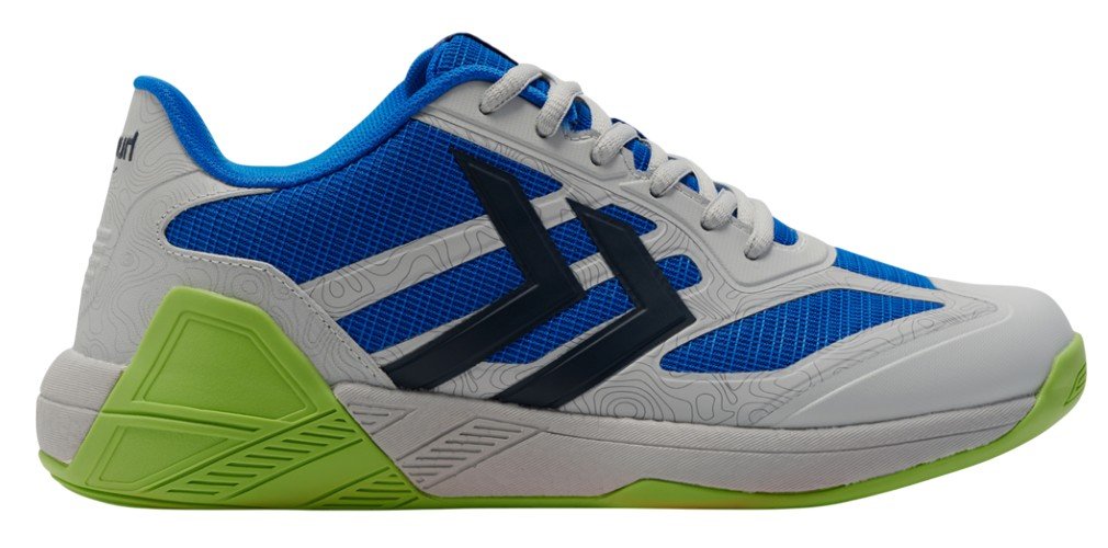 Hummel Algiz V, vista lateral exterior de las zapatillas de balonmano